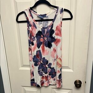 Simply Vera Vera Wang Floral Tank Top - Pink and Navy